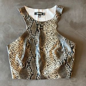 Snakeskin Print Crop Top